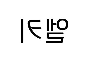 KPOP CLC(씨엘씨、シエルシ) 엘키 (エルキ) プリント用応援ボード型紙、うちわ型紙　韓国語/ハングル文字型紙 左右反転