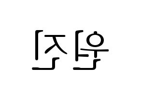 KPOP CRAVITY(크래비티、クレビティ) 원진 (ウォンジン) 応援ボード・うちわ　韓国語/ハングル文字型紙 左右反転