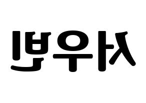 KPOP CRAVITY(크래비티、クレビティ) 우빈 (ウビン) コンサート用　応援ボード・うちわ　韓国語/ハングル文字型紙 左右反転