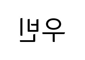 KPOP CRAVITY(크래비티、クレビティ) 우빈 (ウビン) コンサート用　応援ボード・うちわ　韓国語/ハングル文字型紙 左右反転