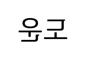 KPOP DAY6(데이식스、デイシックス) 도운 (ドウン) プリント用応援ボード型紙、うちわ型紙　韓国語/ハングル文字型紙 左右反転