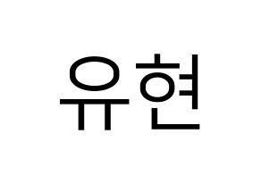KPOP Dreamcatcher(드림캐쳐、ドリームキャッチャー) 유현 (ユヒョン) プリント用応援ボード型紙、うちわ型紙　韓国語/ハングル文字型紙 通常