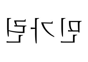 KPOP ELRIS(엘리스、エリス) 가린 (カリン) 応援ボード・うちわ　韓国語/ハングル文字型紙 左右反転