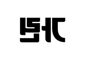 KPOP ELRIS(엘리스、エリス) 가린 (カリン) コンサート用　応援ボード・うちわ　韓国語/ハングル文字型紙 左右反転