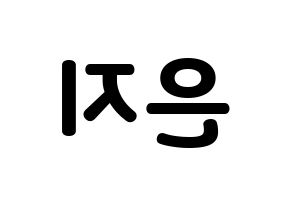 KPOP Everglow(에버글로우、エバーグロー) 미아 (ミア) 応援ボード・うちわ　韓国語/ハングル文字型紙 左右反転