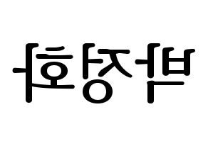 KPOP EXID(이엑스아이디、イェクスアイディ) 정화 (ジョンファ) プリント用応援ボード型紙、うちわ型紙　韓国語/ハングル文字型紙 左右反転