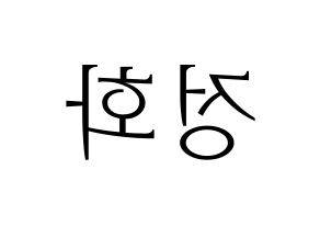 KPOP EXID(이엑스아이디、イェクスアイディ) 정화 (ジョンファ) 応援ボード・うちわ　韓国語/ハングル文字型紙 左右反転