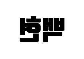 KPOP EXO-CBX(엑소-CBX、エクソ-CBX) 백현 (ベクヒョン) コンサート用　応援ボード・うちわ　韓国語/ハングル文字型紙 左右反転