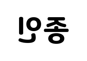 KPOP EXO(엑소、エクソ) 카이 (カイ) 応援ボード・うちわ　韓国語/ハングル文字型紙 左右反転