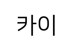 KPOP EXO(엑소、エクソ) 카이 (カイ) プリント用応援ボード型紙、うちわ型紙　韓国語/ハングル文字型紙 通常