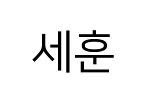 KPOP EXO(엑소、エクソ) 세훈 (セフン) プリント用応援ボード型紙、うちわ型紙　韓国語/ハングル文字型紙 通常