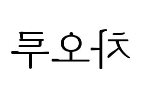 KPOP FIESTAR(피에스타、ピエスタ) 차오루 (チャオ・ルー) 応援ボード・うちわ　韓国語/ハングル文字型紙 左右反転