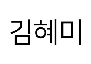 KPOP FIESTAR(피에스타、ピエスタ) 혜미 (ヘミ) プリント用応援ボード型紙、うちわ型紙　韓国語/ハングル文字型紙 通常