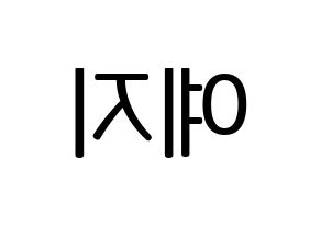 KPOP FIESTAR(피에스타、ピエスタ) 예지 (イェジ) プリント用応援ボード型紙、うちわ型紙　韓国語/ハングル文字型紙 左右反転