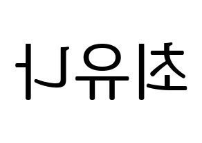 KPOP GFRIEND(여자친구、ジーフレンド) 유주 (ユジュ) プリント用応援ボード型紙、うちわ型紙　韓国語/ハングル文字型紙 左右反転