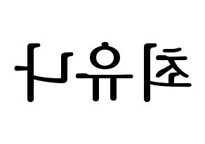 KPOP GFRIEND(여자친구、ジーフレンド) 유주 (ユジュ) プリント用応援ボード型紙、うちわ型紙　韓国語/ハングル文字型紙 左右反転
