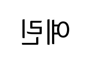 KPOP GFRIEND(여자친구、ジーフレンド) 예린 (イェリン) コンサート用　応援ボード・うちわ　韓国語/ハングル文字型紙 左右反転