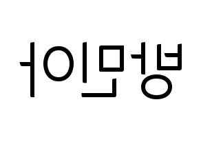 KPOP Girl's Day(걸스데이、ガールズデイ) 민아 (ミナ) コンサート用　応援ボード・うちわ　韓国語/ハングル文字型紙 左右反転
