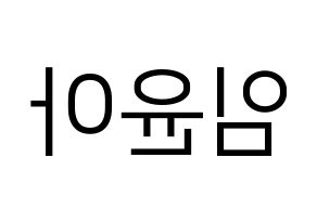 KPOP Girls' Generation(소녀시대、少女時代) 윤아 (ユナ) プリント用応援ボード型紙、うちわ型紙　韓国語/ハングル文字型紙 左右反転