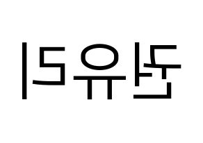 KPOP Girls' Generation(소녀시대、少女時代) 유리 (ユリ) プリント用応援ボード型紙、うちわ型紙　韓国語/ハングル文字型紙 左右反転