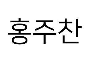 KPOP Golden Child(골든차일드、ゴールデン・チャイルド) 홍주찬 (ジュチャン) プリント用応援ボード型紙、うちわ型紙　韓国語/ハングル文字型紙 通常