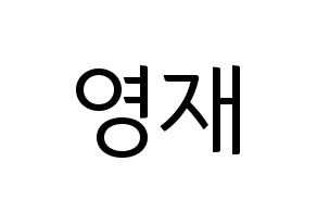 KPOP GOT7(갓세븐、ガットセブン) 영재 (ヨンジェ) コンサート用　応援ボード・うちわ　韓国語/ハングル文字型紙 通常