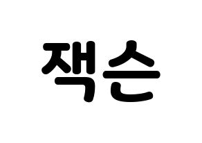 KPOP GOT7(갓세븐、ガットセブン) 잭슨 (ジャクソン) 応援ボード・うちわ　韓国語/ハングル文字型紙 通常