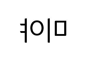 KPOP GWSN(공원소녀、公園少女) 미야 (ミヤ) コンサート用　応援ボード・うちわ　韓国語/ハングル文字型紙 左右反転