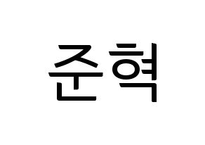KPOP HOTSHOT(핫샷、ホットショット) 준혁 (ジュンヒョク) コンサート用　応援ボード・うちわ　韓国語/ハングル文字型紙 通常