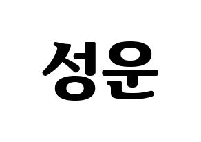KPOP HOTSHOT(핫샷、ホットショット) 성운 (ソンウン) コンサート用　応援ボード・うちわ　韓国語/ハングル文字型紙 通常