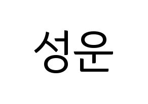 KPOP HOTSHOT(핫샷、ホットショット) 성운 (ソンウン) コンサート用　応援ボード・うちわ　韓国語/ハングル文字型紙 通常