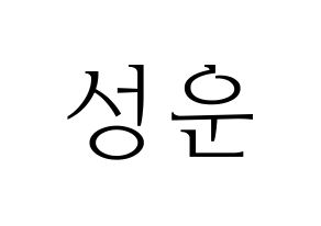 KPOP HOTSHOT(핫샷、ホットショット) 성운 (ソンウン) 応援ボード・うちわ　韓国語/ハングル文字型紙 通常