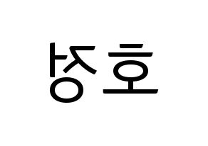 KPOP HOTSHOT(핫샷、ホットショット) 호정 (ホジョン) コンサート用　応援ボード・うちわ　韓国語/ハングル文字型紙 左右反転