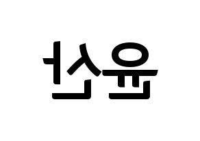 KPOP HOTSHOT(핫샷、ホットショット) 윤산 (ユンサン) k-pop アイドル名前 ファンサボード 型紙 左右反転