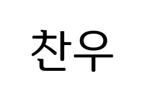 KPOP iKON(아이콘、アイコン) 정찬우 (CHAN) プリント用応援ボード型紙、うちわ型紙　韓国語/ハングル文字型紙 通常