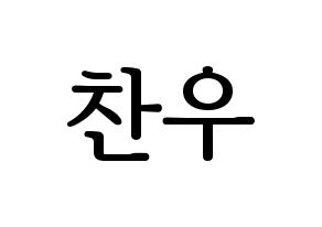 KPOP iKON(아이콘、アイコン) 정찬우 (CHAN) プリント用応援ボード型紙、うちわ型紙　韓国語/ハングル文字型紙 通常