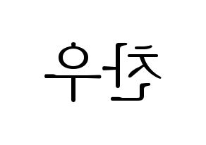 KPOP iKON(아이콘、アイコン) 정찬우 (CHAN) 応援ボード・うちわ　韓国語/ハングル文字型紙 左右反転