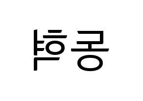 KPOP iKON(아이콘、アイコン) 김동혁 (DK) コンサート用　応援ボード・うちわ　韓国語/ハングル文字型紙 左右反転