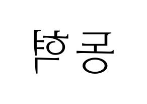 KPOP iKON(아이콘、アイコン) 김동혁 (DK) 応援ボード・うちわ　韓国語/ハングル文字型紙 左右反転
