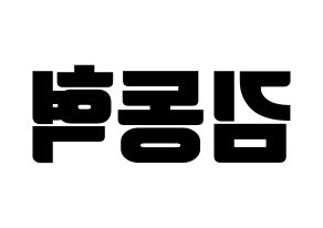KPOP iKON(아이콘、アイコン) 김동혁 (DK) コンサート用　応援ボード・うちわ　韓国語/ハングル文字型紙 左右反転