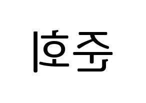 KPOP iKON(아이콘、アイコン) 구준회 (JU-NE) プリント用応援ボード型紙、うちわ型紙　韓国語/ハングル文字型紙 左右反転