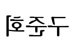 KPOP iKON(아이콘、アイコン) 구준회 (JU-NE) プリント用応援ボード型紙、うちわ型紙　韓国語/ハングル文字型紙 左右反転