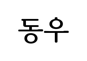 KPOP INFINITE(인피니트、インフィニット) 동우 (ドンウ) プリント用応援ボード型紙、うちわ型紙　韓国語/ハングル文字型紙 通常