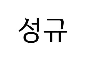 KPOP INFINITE(인피니트、インフィニット) 성규 (ソンギュ) プリント用応援ボード型紙、うちわ型紙　韓国語/ハングル文字型紙 通常