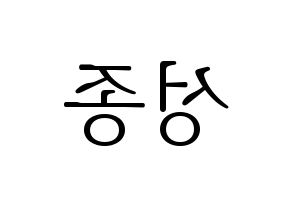 KPOP INFINITE(인피니트、インフィニット) 성종 (ソンジョン) 応援ボード・うちわ　韓国語/ハングル文字型紙 左右反転