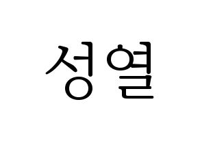 KPOP INFINITE(인피니트、インフィニット) 성열 (ソンヨル) 応援ボード・うちわ　韓国語/ハングル文字型紙 通常