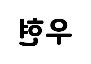 KPOP INFINITE(인피니트、インフィニット) 우현 (ウヒョン) 応援ボード・うちわ　韓国語/ハングル文字型紙 左右反転