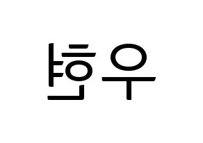 KPOP INFINITE(인피니트、インフィニット) 우현 (ウヒョン) コンサート用　応援ボード・うちわ　韓国語/ハングル文字型紙 左右反転