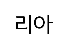 KPOP ITZY(있지、イッジ) 리아 (リア) コンサート用　応援ボード・うちわ　韓国語/ハングル文字型紙 通常