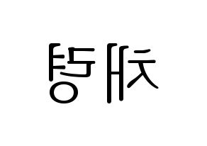 KPOP ITZY(있지、イッジ) 채령 (チェリョン) 応援ボード・うちわ　韓国語/ハングル文字型紙 左右反転